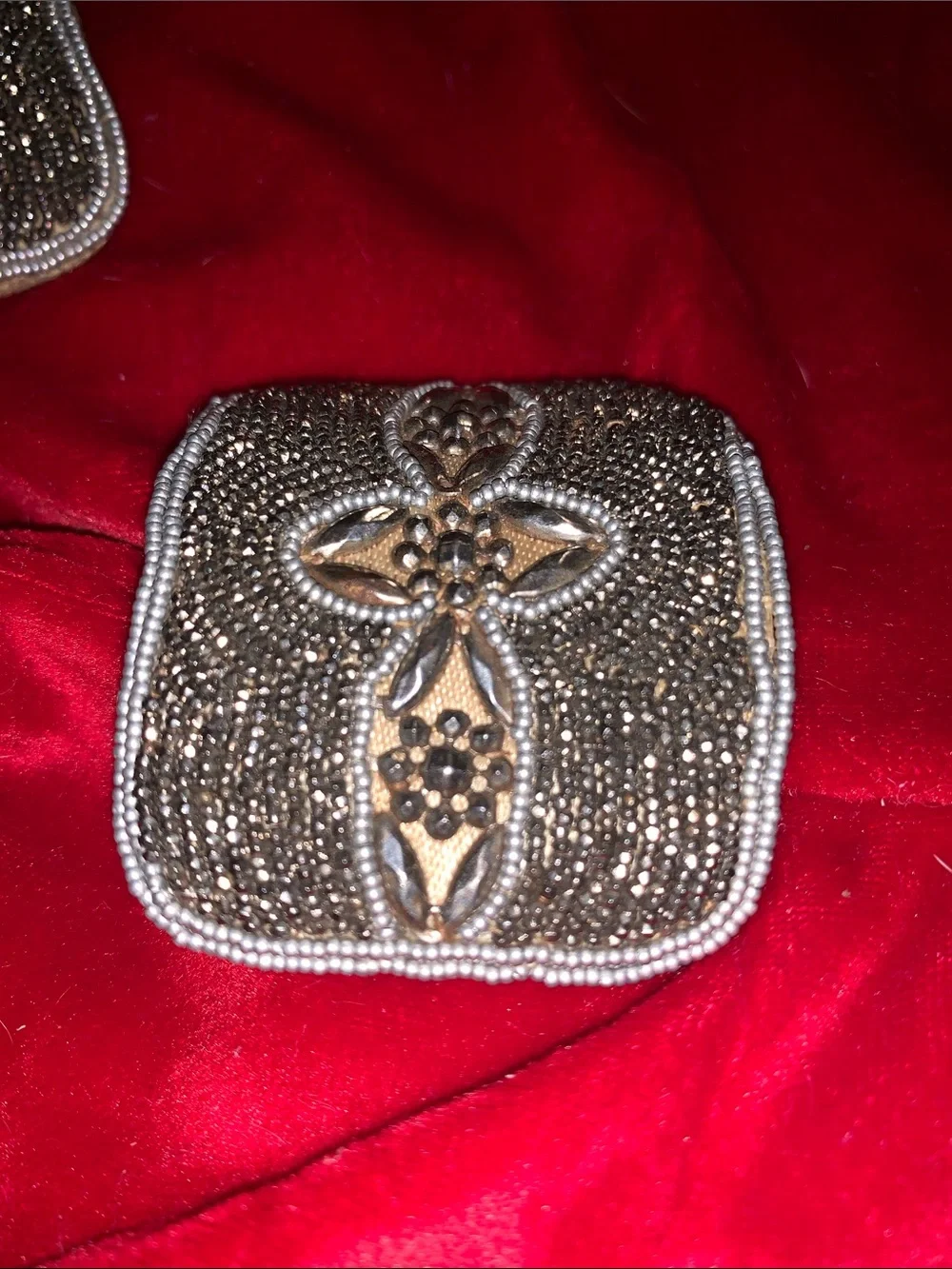 Antique Gregorian Embellished Beaded Shoe Buckles 1800’s